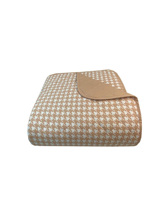 Astron Italy Pied De Poule Κουβερλί Μονό Βαμβακερό Μπεζ 160x240cm