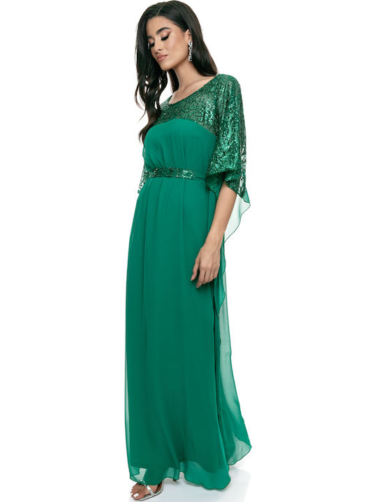 Summer Maxi Dress for Wedding / Baptism Green