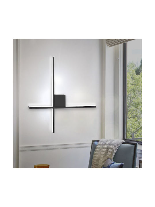 Megapap Cubo Φωτιστικό Τοίχου με Ενσωματωμένο LED Μαύρο 40x5εκ.