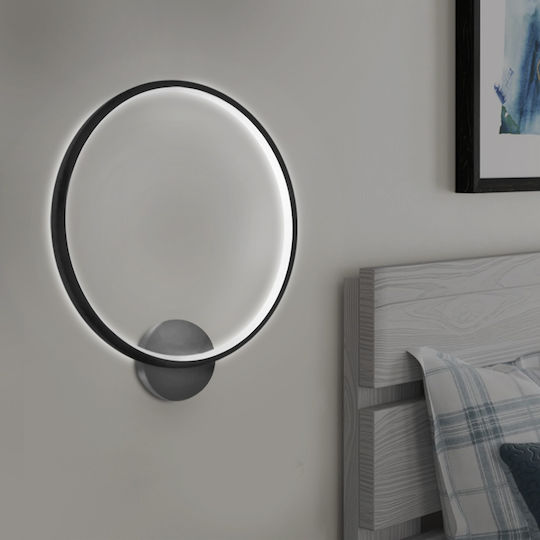 Megapap Luna Modern Lamp Wall with Integrated LED Black 30x5cm