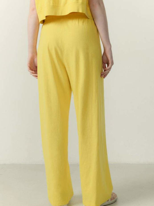 American Vintage Παντελόνι Γυναικείας Φόρμας Κίτρινο
