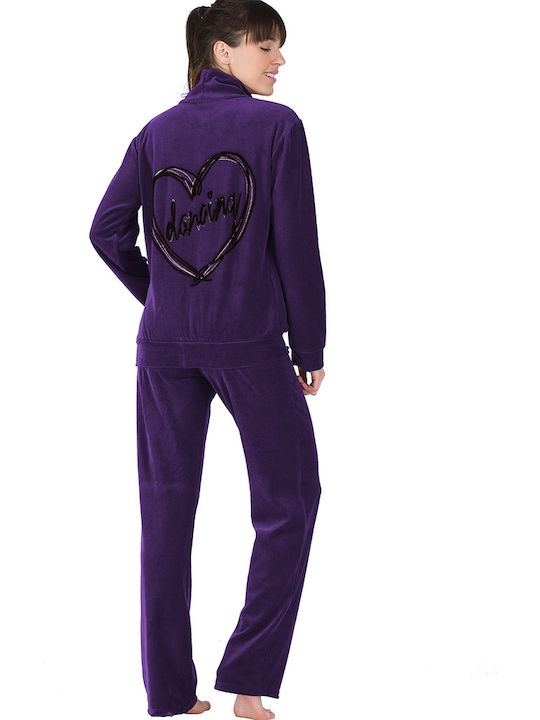 Sweatpants Jogger Velvet Purple
