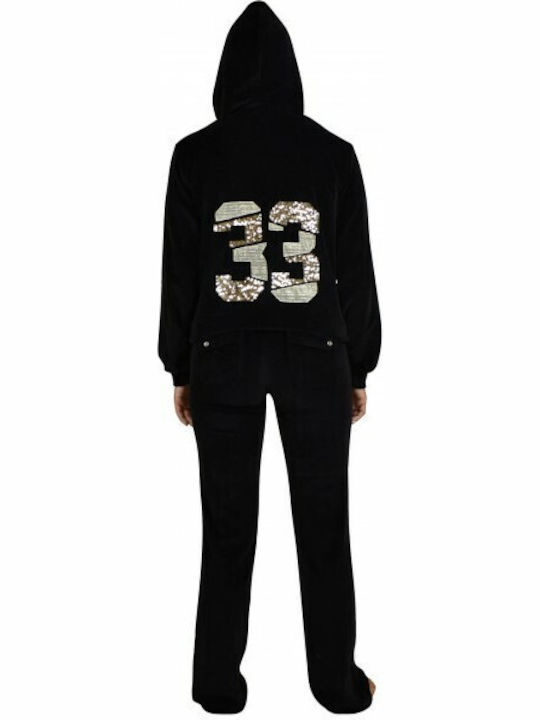 Secret Point Set Women's Sweatpants Black Velvet