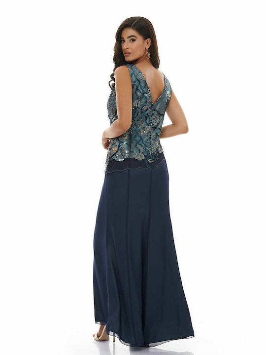 RichgirlBoudoir Maxi Φόρεμα για Γάμο / Βάπτιση Navy Μπλε