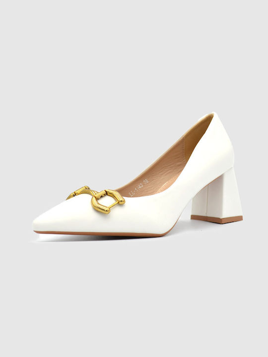 Joya White Heels