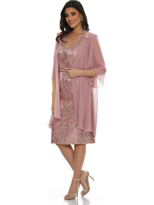 Midi Dress for Wedding / Baptism Pink