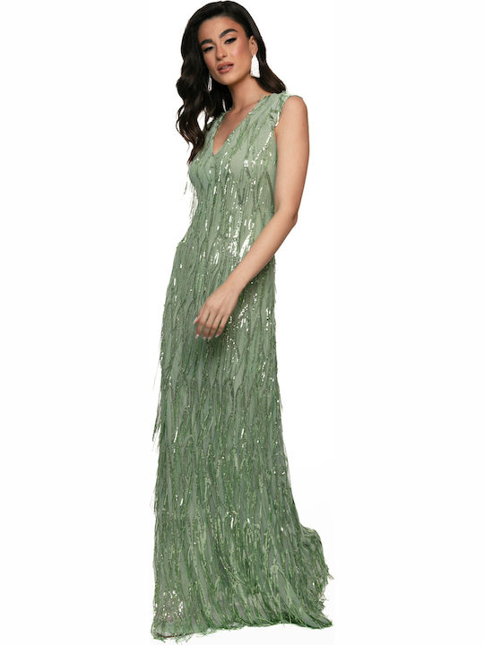 Summer Maxi Dress for Wedding / Christening Green
