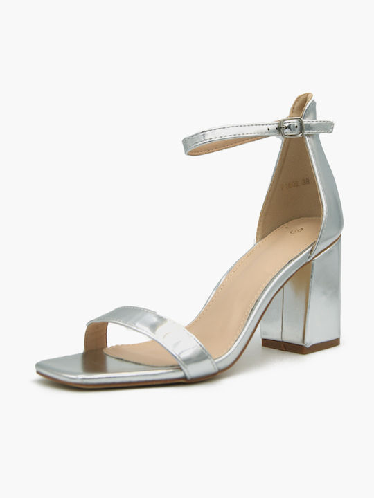 Joya Women's Sandals with Ankle Strap Silver