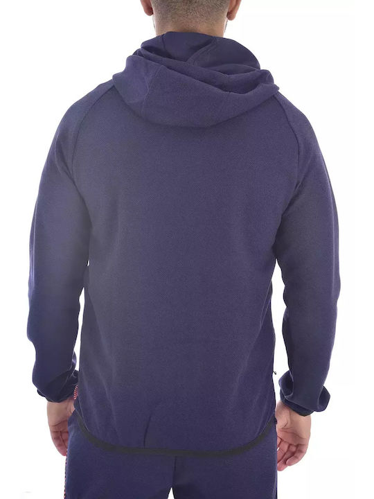 Goldenim 111 Men's Sweatshirt Jacket with Hood and Pockets Blue