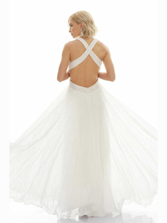 RichgirlBoudoir Maxi Φόρεμα για Γάμο / Βάπτιση Εξώπλατο Λευκό
