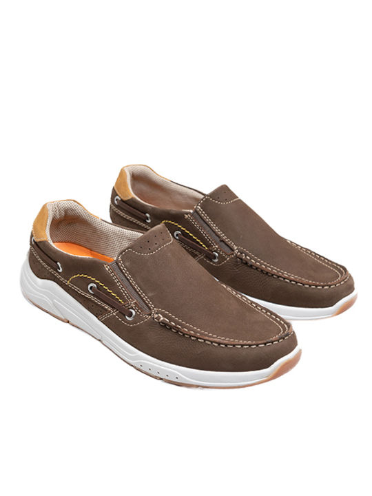 Freemood Men's Leather Casual Shoes Brown