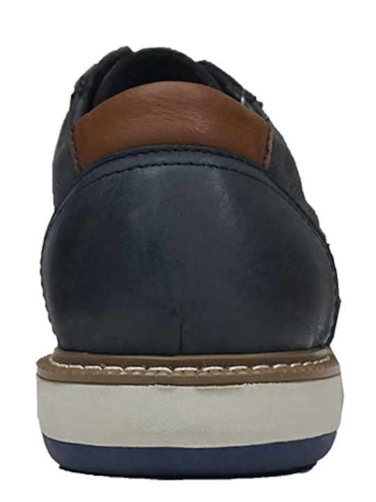Leder Herren Freizeitschuhe Blau