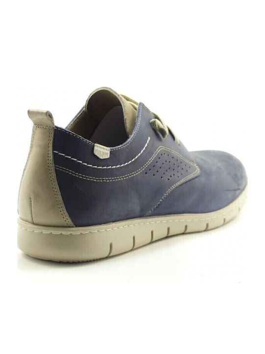 Leder Herren Freizeitschuhe Blau