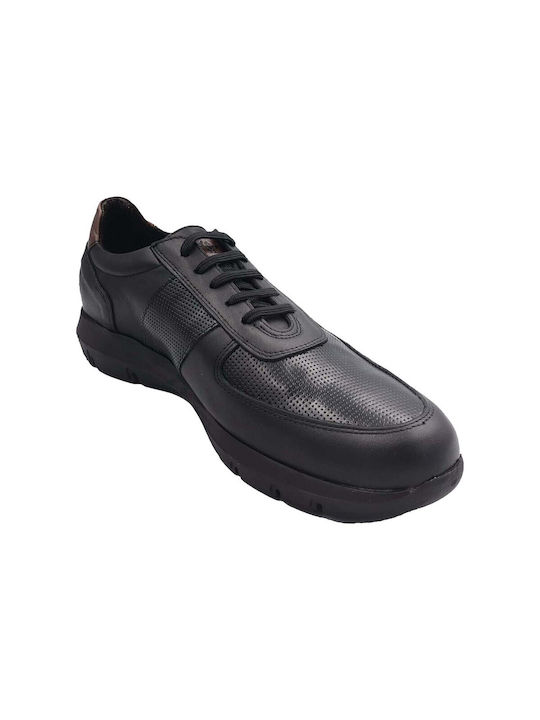 Derma Shoes Δερμάτινα Ανδρικά Casual Παπούτσια Μαύρα