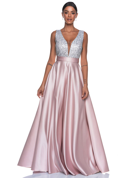 RichgirlBoudoir Maxi Φόρεμα για Γάμο / Βάπτιση Ροζ