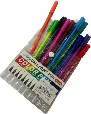Justnote 10 Pen Ballpoint Multicolour with Multicolour Ink 10pcs