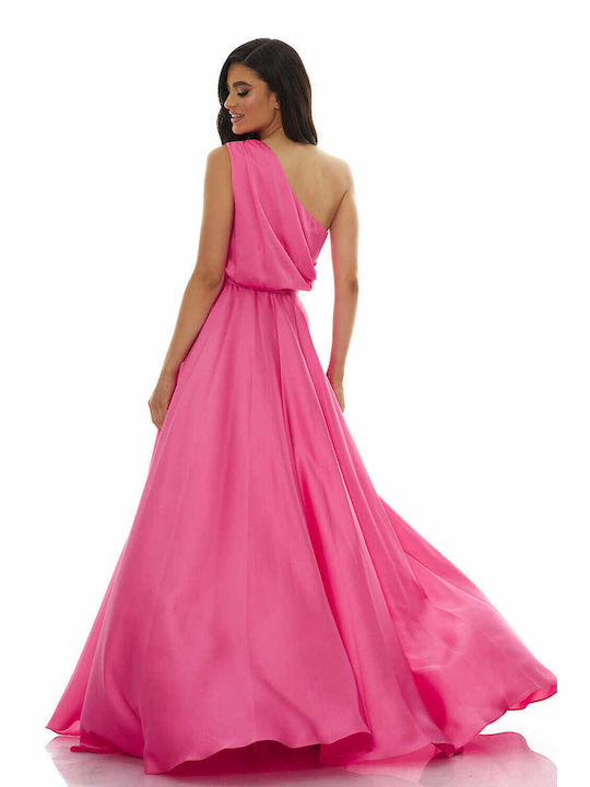 RichgirlBoudoir Maxi Dress for Wedding / Baptism Satin Fuchsia