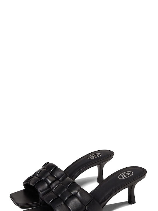 Ash Thin Heel Leather Mules Black