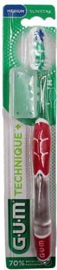 GUM Technique+ 492 Regular Manual Toothbrush Medium Fuchsia 1pcs