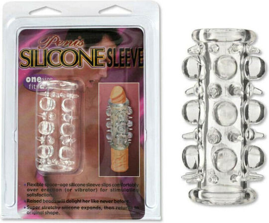 Seven Creations Penis Silicone Sleeve Raised Nodules Προέκταση Πέους Διάφανη 25cm
