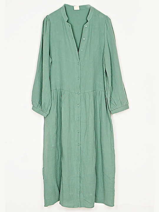 Cuca Summer Mini Shirt Dress Dress Turquoise