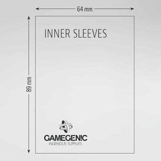 Gamegenic Inner Inner Sleeve Standard Size 100τμχ Διάφανες