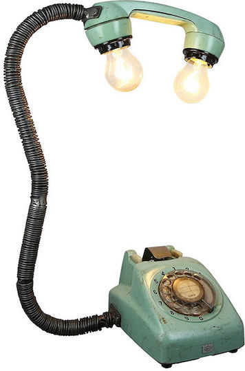 SPECIAL OBJECTS "Old Phone" Decorative Lamp with Socket for Bulb E27 Green