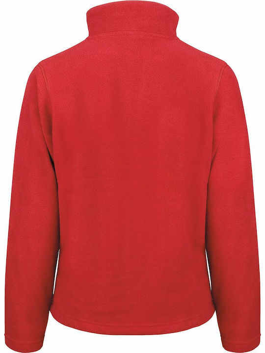 Fleece Damen Jacke in Rot Farbe