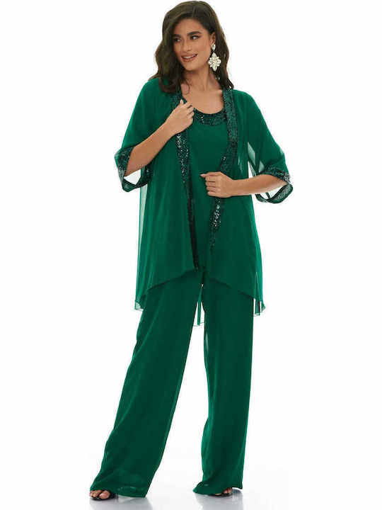 Lungă Jachetă de damă în Verde Culoare