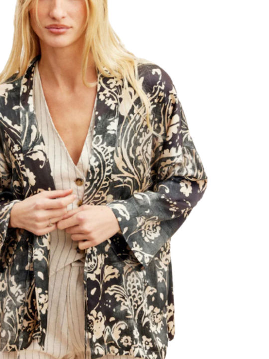 Lauren Vidal Paris Damen Kimono Schwarz