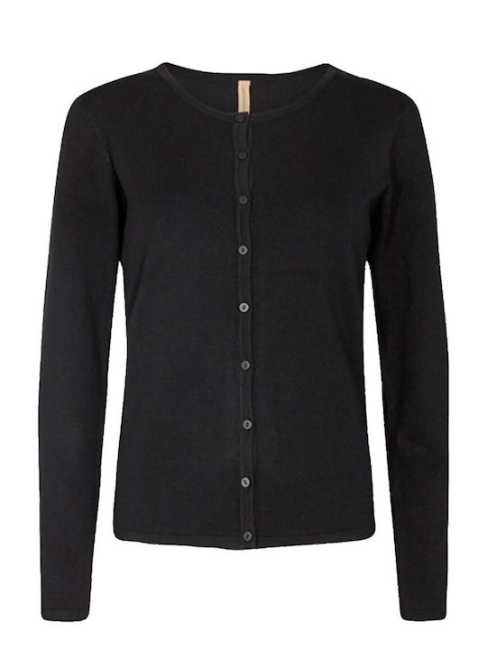 Damen Strickjacke mit Knöpfen Schwarze
