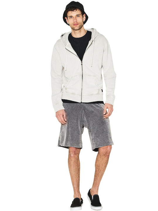 Dirty Laundry Men's Sweatshirt Jacket with Hood and Pockets Gray