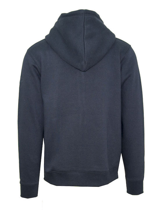 Van Hipster Men's Sweatshirt Jacket with Hood and Pockets Navy Blue