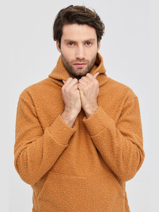 Aristoteli Bitsiani Men's Sweatshirt with Hood and Pockets Brown