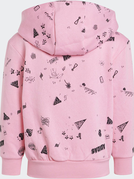 Brand Love Детски Комплект Анцуг Със Суитшърт С Цип Розов 2 Бройки