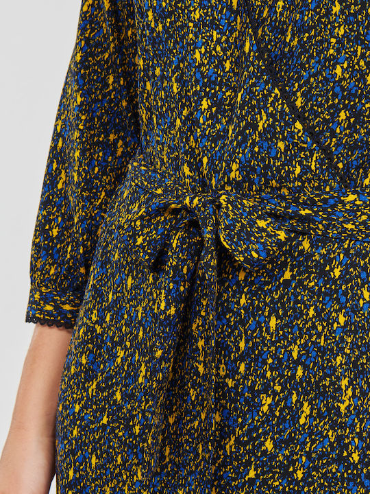 Rochie De Vară Pentru Femei Midi Wrap-Around Neagră