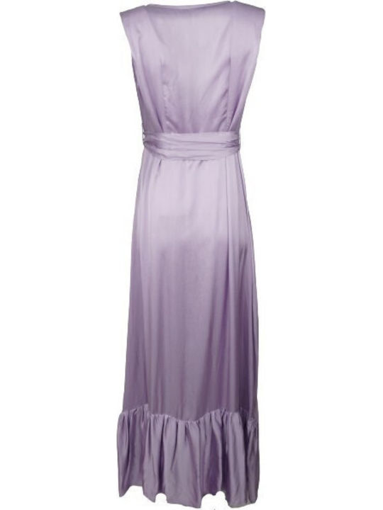 Summer Maxi Dress for Wedding / Baptism Satin Purple