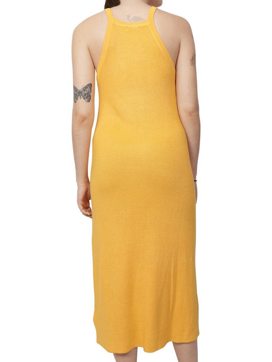 Tiffosi Summer Midi Evening Dress with Sheer Yellow