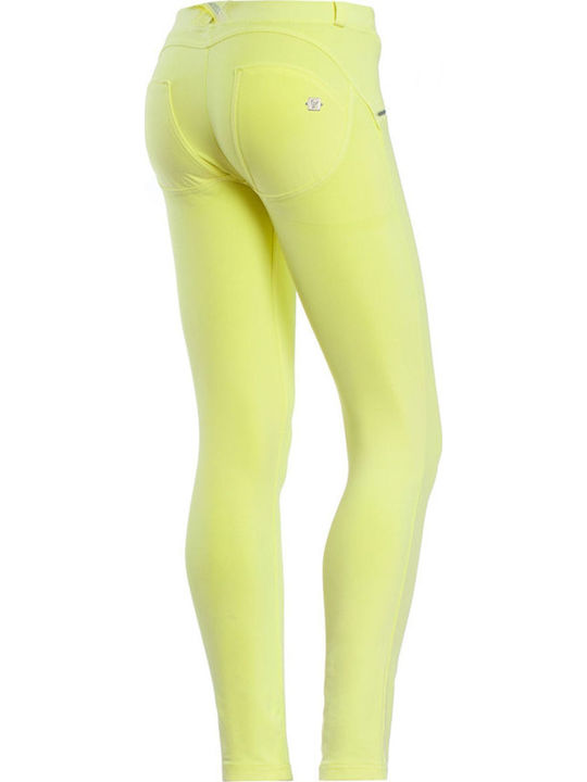 Freddy Women's Fabric Capri Trousers Push-up with Elastic Yellow