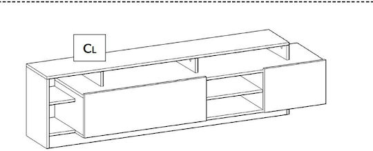 Living Room TV Unit Beige L260xW30xH171.5cm