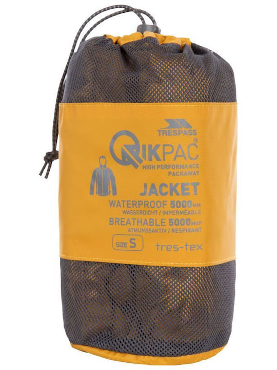 Qikpac Unisex Χειμωνιάτικο Μπουφάν Αδιάβροχο και Αντιανεμικό Κίτρινο