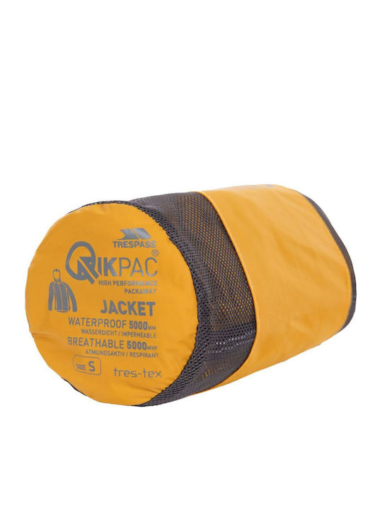 Qikpac Unisex Χειμωνιάτικο Μπουφάν Αδιάβροχο και Αντιανεμικό Κίτρινο