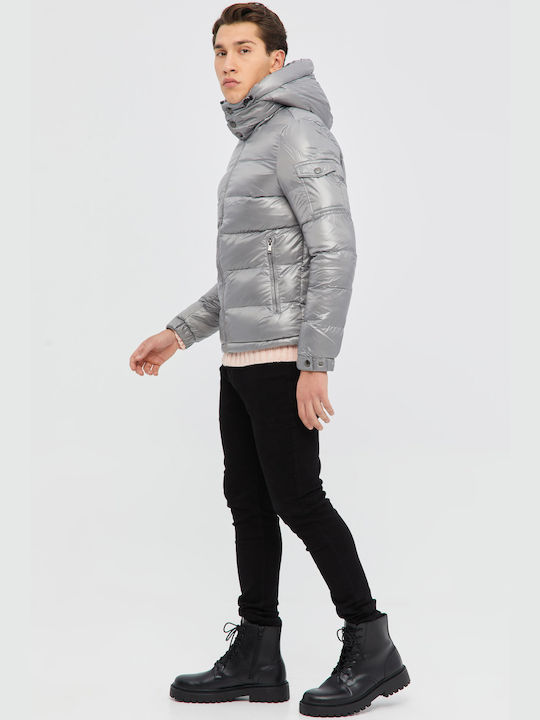 Aristoteli Bitsiani Men's Winter Puffer Jacket Gray