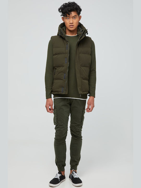 Aristoteli Bitsiani Ärmellos Herren Jacke Puffer Khaki