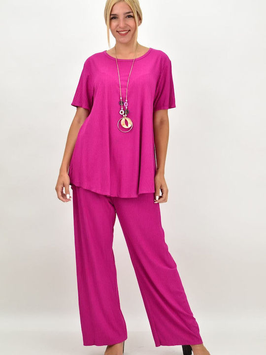 Potre Women's Fuchsia Set with Trousers with Elastic