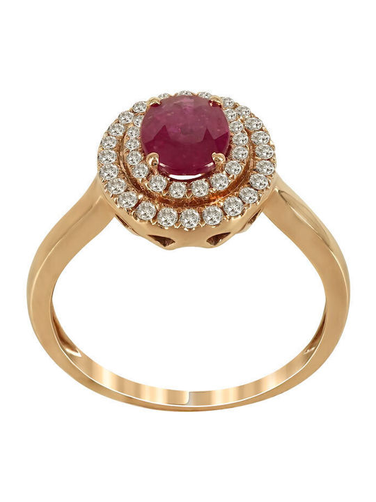 Kiriakos Gofas Einzelner Stein Ring aus Roségold 18K