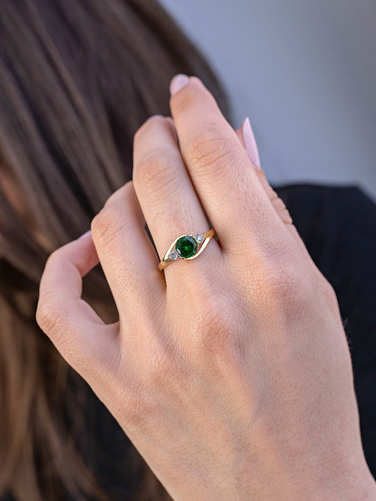 Kiriakos Gofas Μονόπετρο από Χρυσό 14K