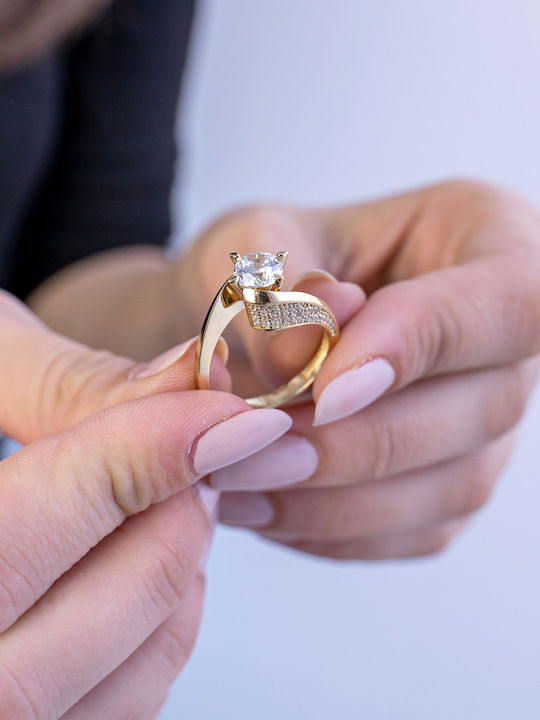 Kiriakos Gofas Single Stone from Gold 14K