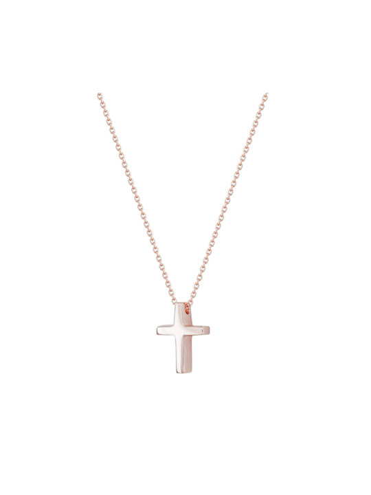 Kiriakos Gofas Rose Gold Cross 14K with Chain