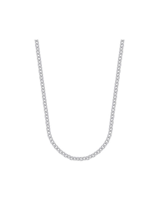 Kiriakos Gofas White Gold Chain Neck 14K Thin Thickness 2.65mm and Length 45cm